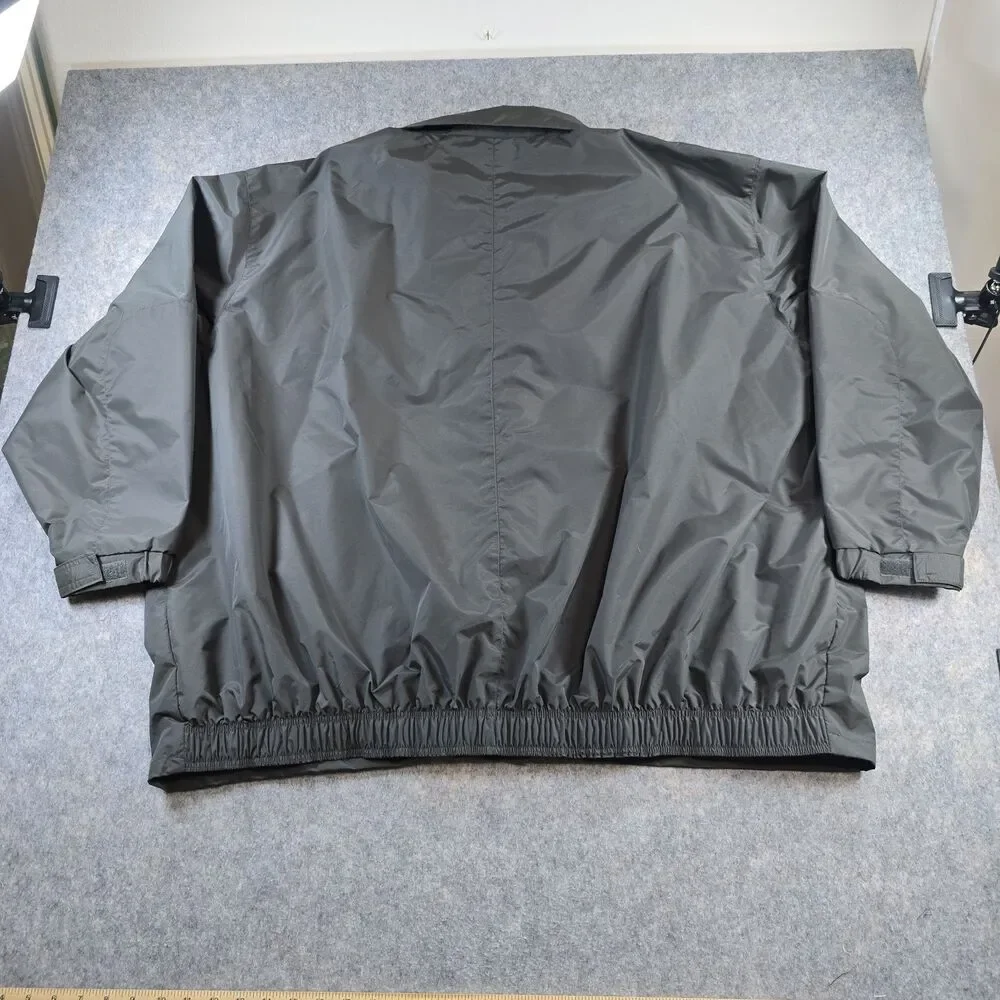Galls Men’s Plus Size 5XL Black Nylon Shell Jacket Double Zipper Epaulettes